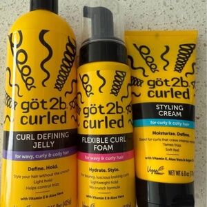 💇‍♀️ göt2b 3️⃣ Set  Curled Flexible Curl Foam, 6.7oz, for type 2-3 curls, wavy